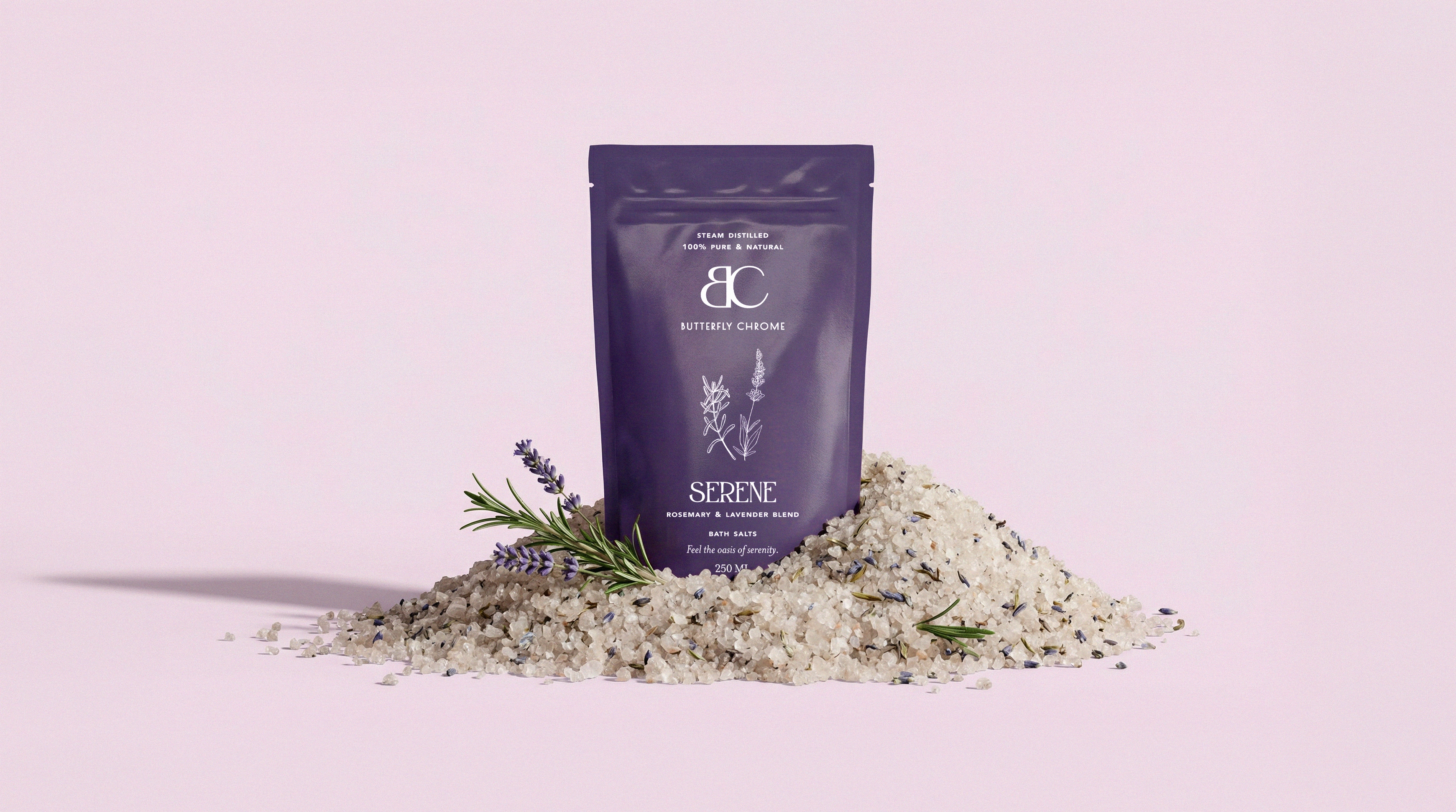 Butterfly Chrome bath salts packaging