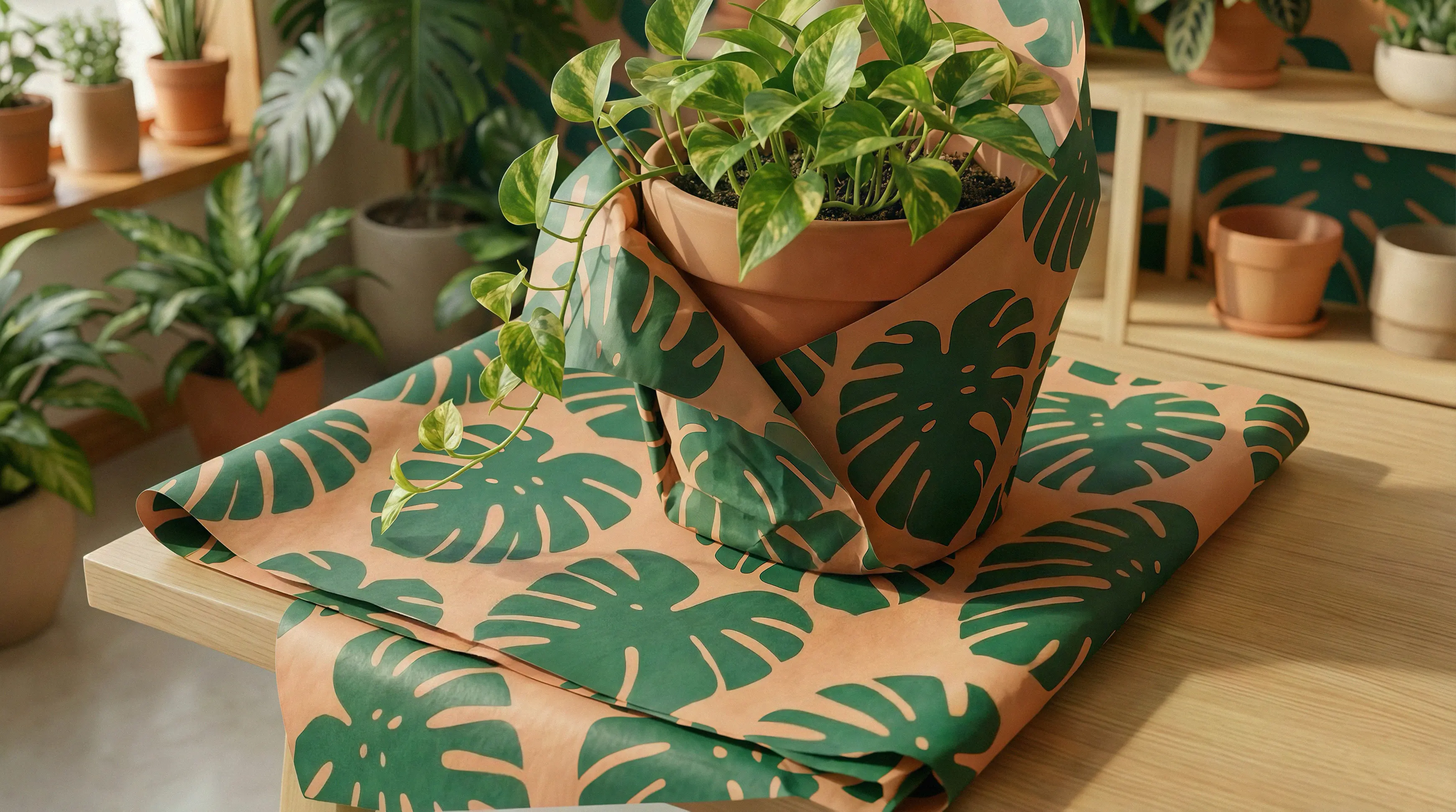 Casita Verde branded tissue paper packaging